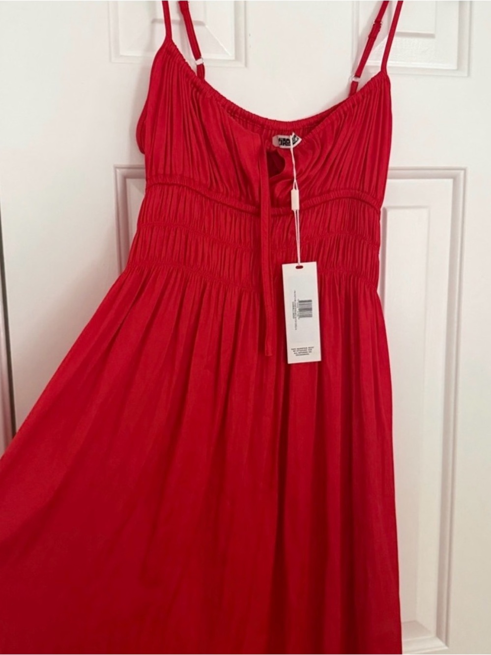 NWT Ciao Lucia Red Midi Silk-Satin Sundress - Picture 5 of 6